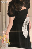 Women Elegant Midi Two Piece Dress Set Vintage Summer New Spaghetti Strap Sexy Party Slim Prom Clothes Korean Party