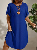 Women's Clothing 2025 Summer New Short-Sleeved Solid Color