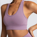 2 Piece Sport Gym Clothes Fitness Set Squat Proof Pant Seamless Leggings Sport Bra Sportwear Crop Top Active Workout