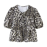 2025 New Women's Leopard Print Short-Sleeved