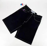 Shorts, Y2K Pants, Harajuku, Hip-Hop, Lucky Seven, Vintage Blue Baggy Jeans-Outfit