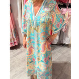 Women's Summer Dress Spring And Summer New V-Neck Fashion Holiday Print