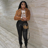 Streetwear Faux Pu Leather Pants Women Trousers Black Khaki Skinny High Waist Pants Legging Pleated Sexy Bodycon