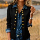 Shein Round Collar Long-Sleeved Top High Waist Skirt Suit Women's