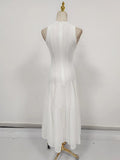 Temperament Famous Wind Dress Woman 2025 Spring And Summer New Fashion Lace Splicing High-End Sense Collar Sleeveless Long