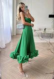 Fashion Sling Belt Three-Dimensional Flower A Skirt Hot New