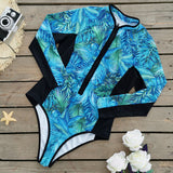 Large-Size Swimsuit Women's 2025 New Long-Sleeved Zipper Surfsuit