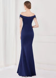 Fringe Tassels Off Shoulder Formal Mermaid Evening