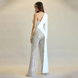 New Women's Silver Splicing Squin Single-Shoulder Fashion