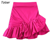 Women O Neck Sleeveless Hem Pleated Ruffles Short Smock Blouse Female Asymmetric Shirt Chic Zipper Blusas Tops