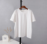 Summer Cotton Sets Women Casual Two Pieces Short Sleeve T Shirts and High Waist Short Pants Solid Outfits