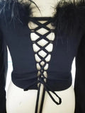 Dress 2025 New Shoulder Long-Sleeved Feather Dress For