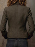 Autumn And Winter Retro Characters Coarse Flowers, The Suit Jacket With Velvet