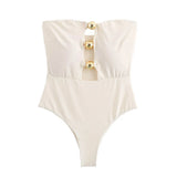 Summer New Metal Accessories Opening Design Bra-Smeared