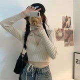 Strapped Sweater Cardigan Woman Spring 2025 New Hot Girl Exposed Umbilly Knitted Blouse Outside