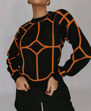Block Y2k Green Black Sweater Women Causal O-neck Oversize Pullover Autumn Winter Knit Long Sleev Soft Jumper