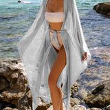 Sexy Long Loose Cardigan Beach Cover Up Women Bikini Cover Up Summer Beach Coat Outer Swimsuit Female Cover Up Bather