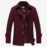 Men Winter Wool Coat Men's Fashion Brand Comfortable Warm Thick Wool Blends Woolen Pea Coat Male Trench Coat