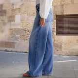 Wide-Legged Trousers Jeans 2025 Spring New Long Straight High-Waisted Casual Pants