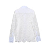 Suits Of New Embroidered Hollowed-Out Shirt And Skirt In Summer-Outfit