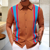 Men's New Summer Knitted Shirt Colling Commercial POLO Shirt Men's