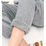 Women Fleece Sweatpants 2022 Winter Elastic Waist Straight Long Trousers Butterfly Embroidery Warm Casual Sport