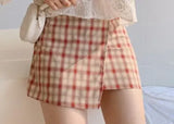 Girls Spring Oversize Blouse Womens White Shirt Long Sleeves Tops Mini Skirts Summer Plaid High Waist Two Piece Set