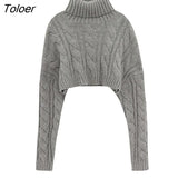 Sweater Women Spring Autumn Solid Simple Cropped All-match Comfortable Fashion Korean Style Leisure Casual Student
