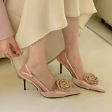 Fragrant Wind Sharp High Heels Women 2025 Spring And Summer New Fine Heel With Skirt Temperament French Cloth Flower