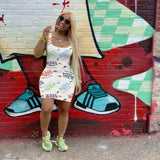 Letter Print Sleeveless Dress Tank
