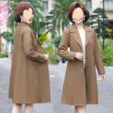 Spring New Mother Windbreaker Coat Loose Large Size Jacket Cardigan Middle-Aged Female Spring And Autumn Korean Version Of Foreign Style Coat-Outfit