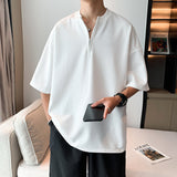 T-Shirt Men's Summer Personality Loose Five-Sleeve Trend Full-Color Simple Casual Half-Sleeved T-Shirt-Outfit