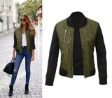 Winter Leisure Fashion Solid Women Jacket O-neck Zipper Stitching Quilted Bomber jacket 2019 New Women