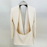 New Star Fashion INS Personality Exposed Hot Diamond Green Fruit Collar Long Blazer
