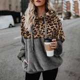 Women Fleece Hoodies 2021 Long Sleeve Hooded Pullover Sweatshirt Autumn Winter Warm Zipper Pocket Fur Coat Plus Size