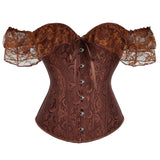Girded Body Dress Retro Collar Collar Girded Corset Bras Shaped Black