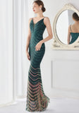 Shining Sequins V Neck Strapless Slim Formal Cocktail Party