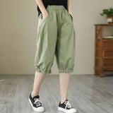Thin Casual Loose Large-Size Shorts Women High-Waisted Five-Legged Broad-Legged Loose Waist Harlan