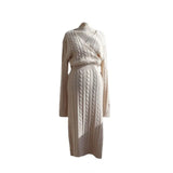 Split Sweater Woman Dress Winter Clothes Knitting Dresses for Women Autumn Warm Casual Pollover 2023 Solid Thick