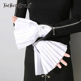 Fashion Pleated Gloves Women Flared Cuffs All-match Basic Clothes Accessories 2020