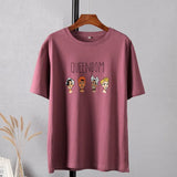 Gothic Character Printed T Shirt Women Harajuku Soft Summer Cotton Tshirt Korean Loose Tees Ins Casual Female