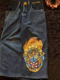 Baggy Jeans Y2K Original Hip-Hop Vintage Pattern Jeans Street Men Rest-Outfit