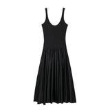 Spliced Vest Dress Woman 2025 New Hottie Sleeveless A-Word Swing