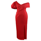 Summer Comfort Personality Lantern Sleeve Dress Party V-Neck Dress Dress