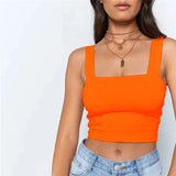 Neck Sleeveless Summer Crop Top White Women Black Casual Basic T Shirt Off Shoulder Cami Sexy Backless Tank