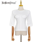 Minimalist Zipper Solid T Shirt For Women O Neck Short Sleeve Slimming T Shirts Female Summer Fashion Clothing