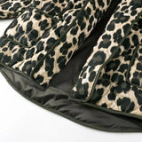 Retro Brown Black Leopard Print Lapel Quilted Coat Ethnic Women Quilting Full Sleeve Warm Loose Jacket Oversize Outerwear-Outfit