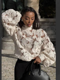 French White Loose Hollow Embroidery
