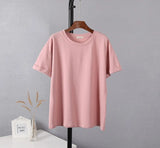 Summer Cotton Sets Women Casual Two Pieces Short Sleeve T Shirts and High Waist Short Pants Solid Outfits