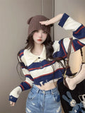 Sweater Women Lazy Wind Autumn New Small Sub-Port Taste High-Waist Short Knitted Long-Sleeved